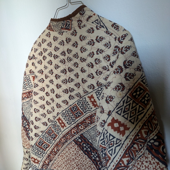 Women's Patterned Teddy Jacket - Brown and Cream - Picture 8 of 9